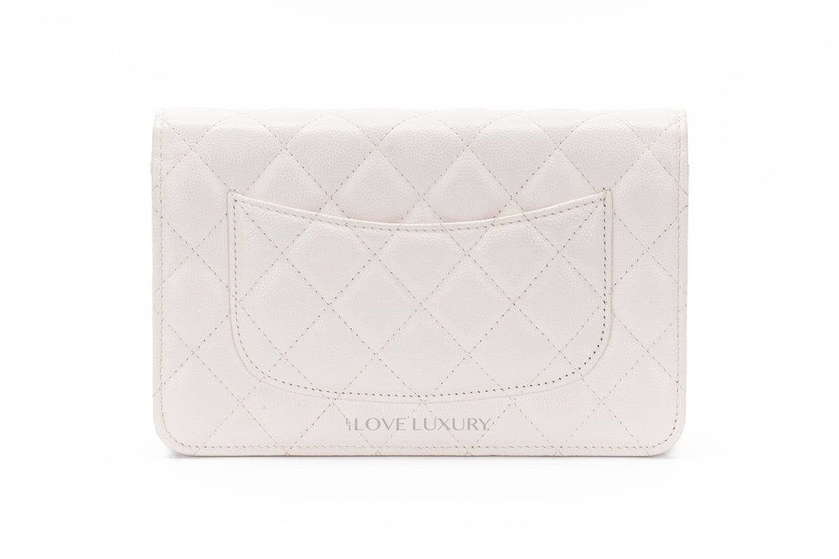 Chanel Wallet On Chain White Caviar Light Gold Hardware - view 3