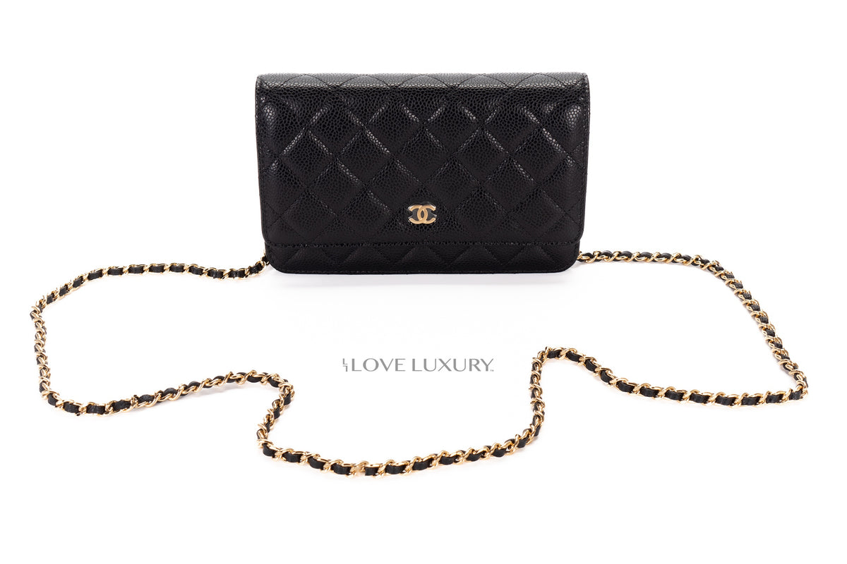 Chanel Wallet On Chain Black Caviar Gold Hardware - view 10
