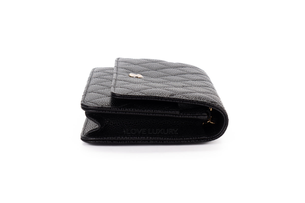 Chanel Wallet On Chain Black Caviar Gold Hardware - view 5