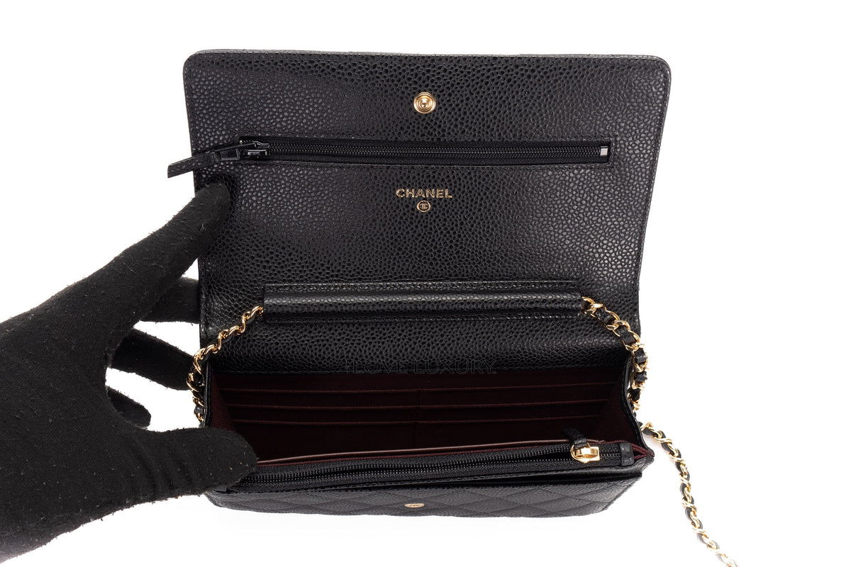 Chanel Wallet On Chain Black Caviar Gold Hardware - view 9