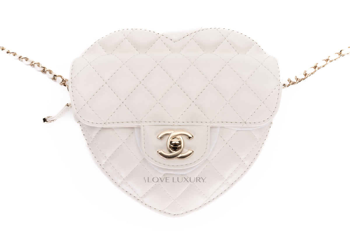 Chanel Bag White White Heart Lambskin Gold Hardware - view 10