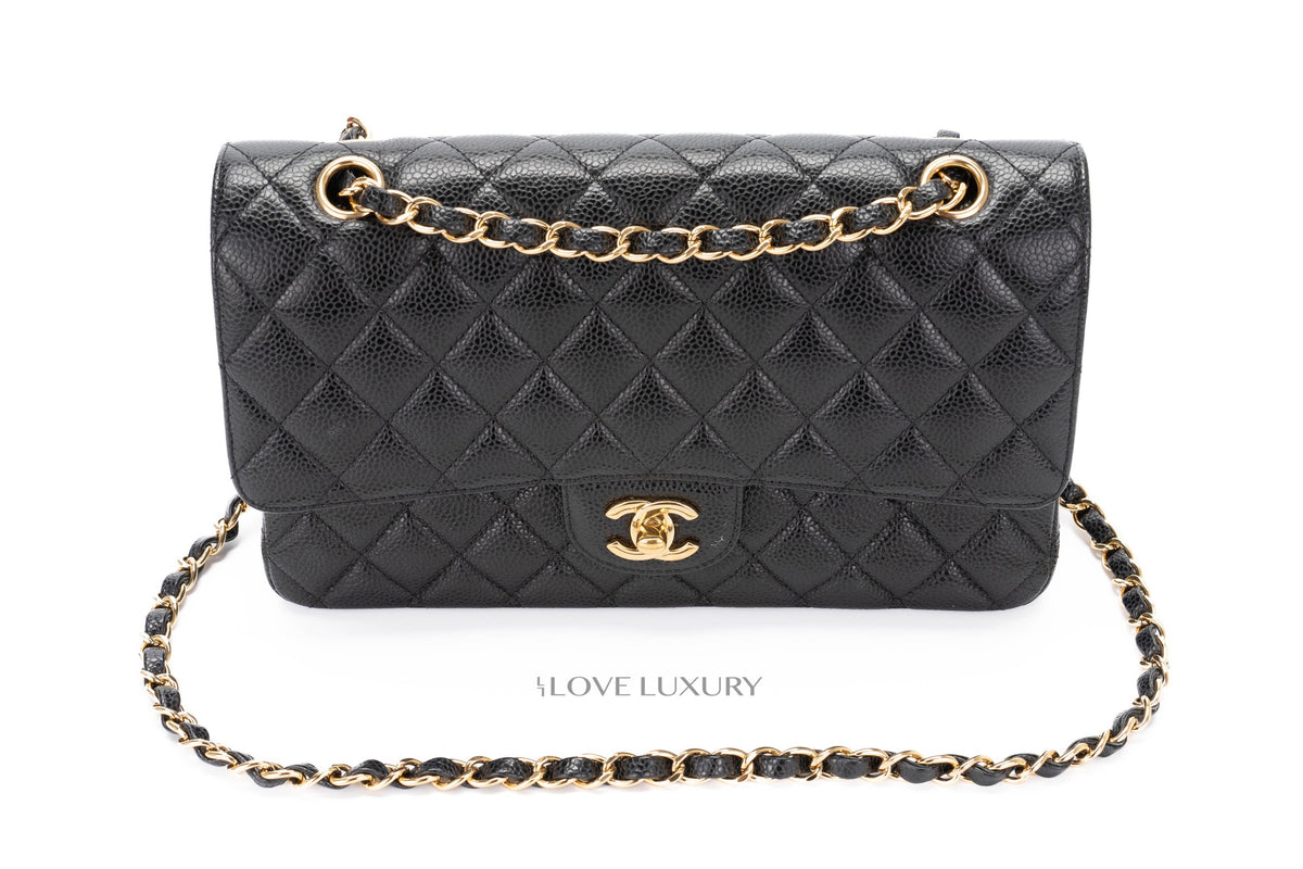 Chanel Medium Classic Flap Black Caviar Gold Hardware - view 10