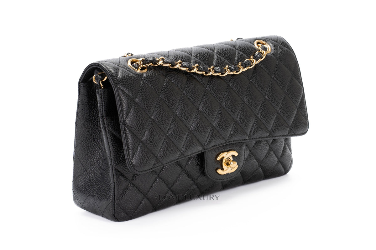 Chanel Medium Classic Flap Black Caviar Gold Hardware - view 2