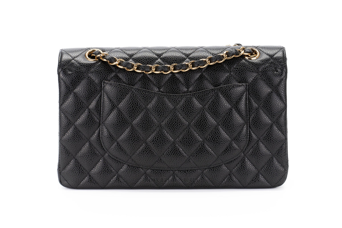 Chanel Medium Classic Flap Black Caviar Gold Hardware - view 3