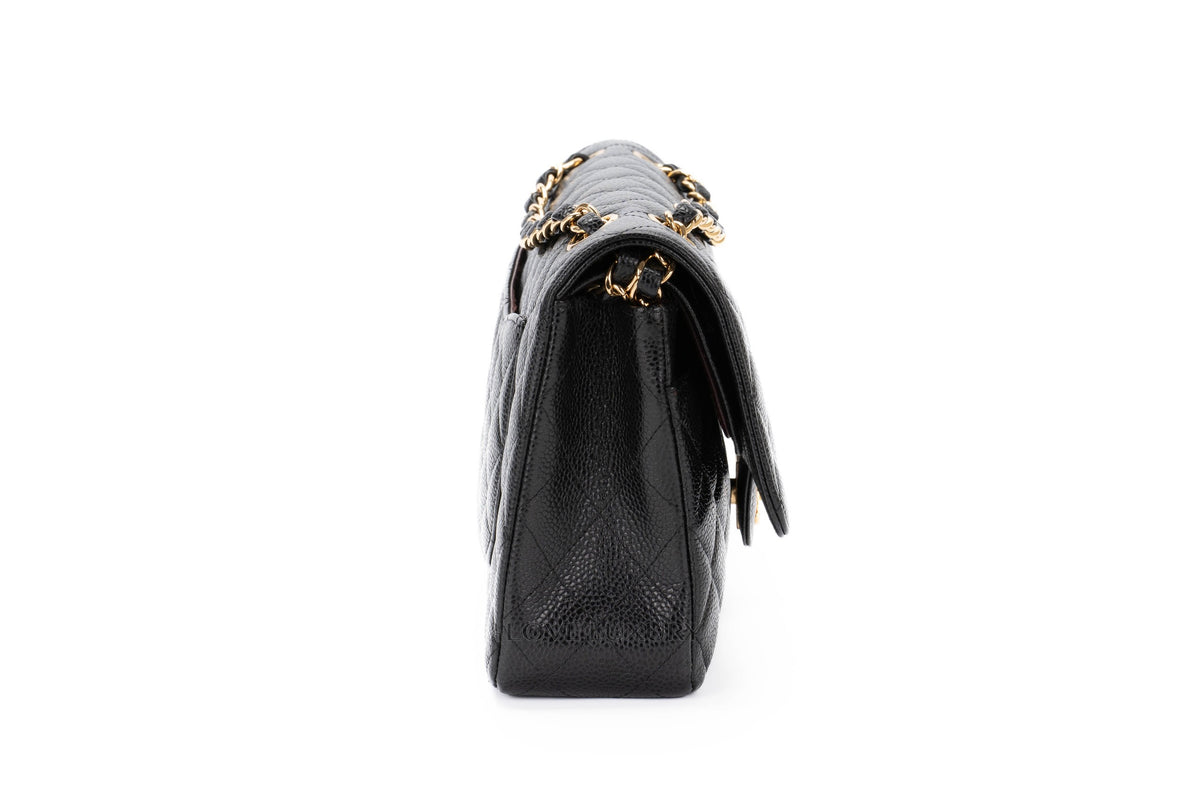Chanel Medium Classic Flap Black Caviar Gold Hardware - view 5