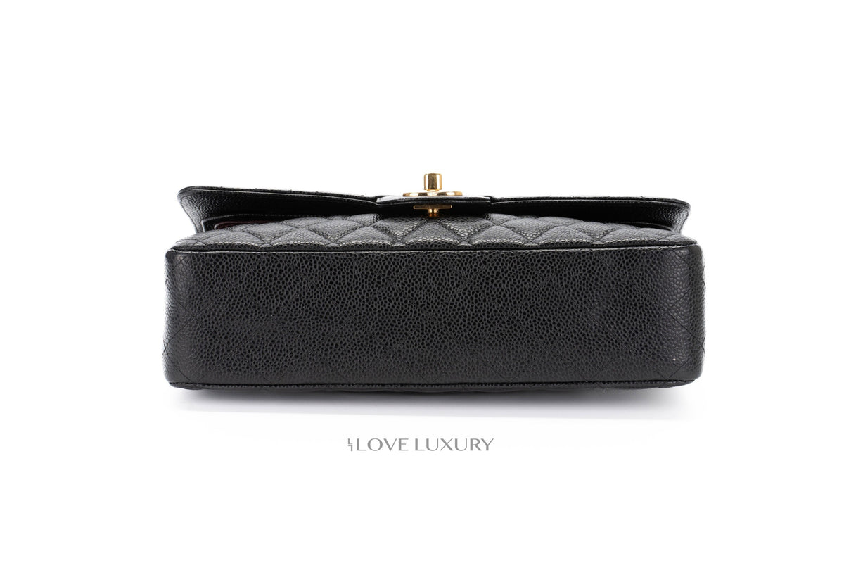 Chanel Medium Classic Flap Black Caviar Gold Hardware - view 6