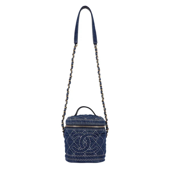 Chanel Quilted Denim Vanity Bag - Zeuskicks