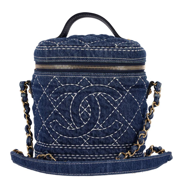 Chanel Quilted Denim Vanity Bag - Zeuskicks