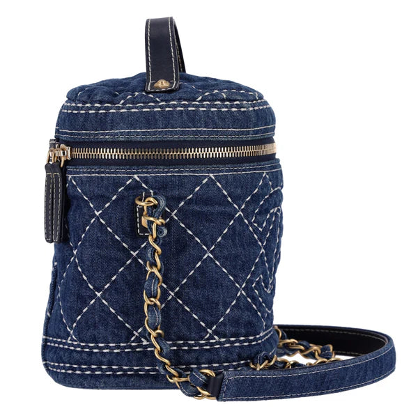 Chanel Quilted Denim Vanity Bag - Zeuskicks