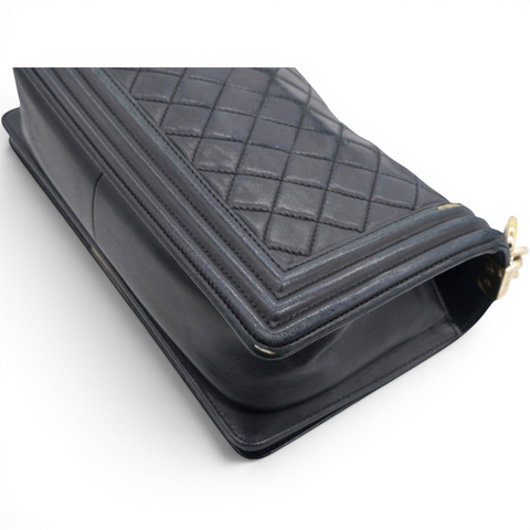 CHANEL Lambskin Quilted Medium Boy Flap – Black