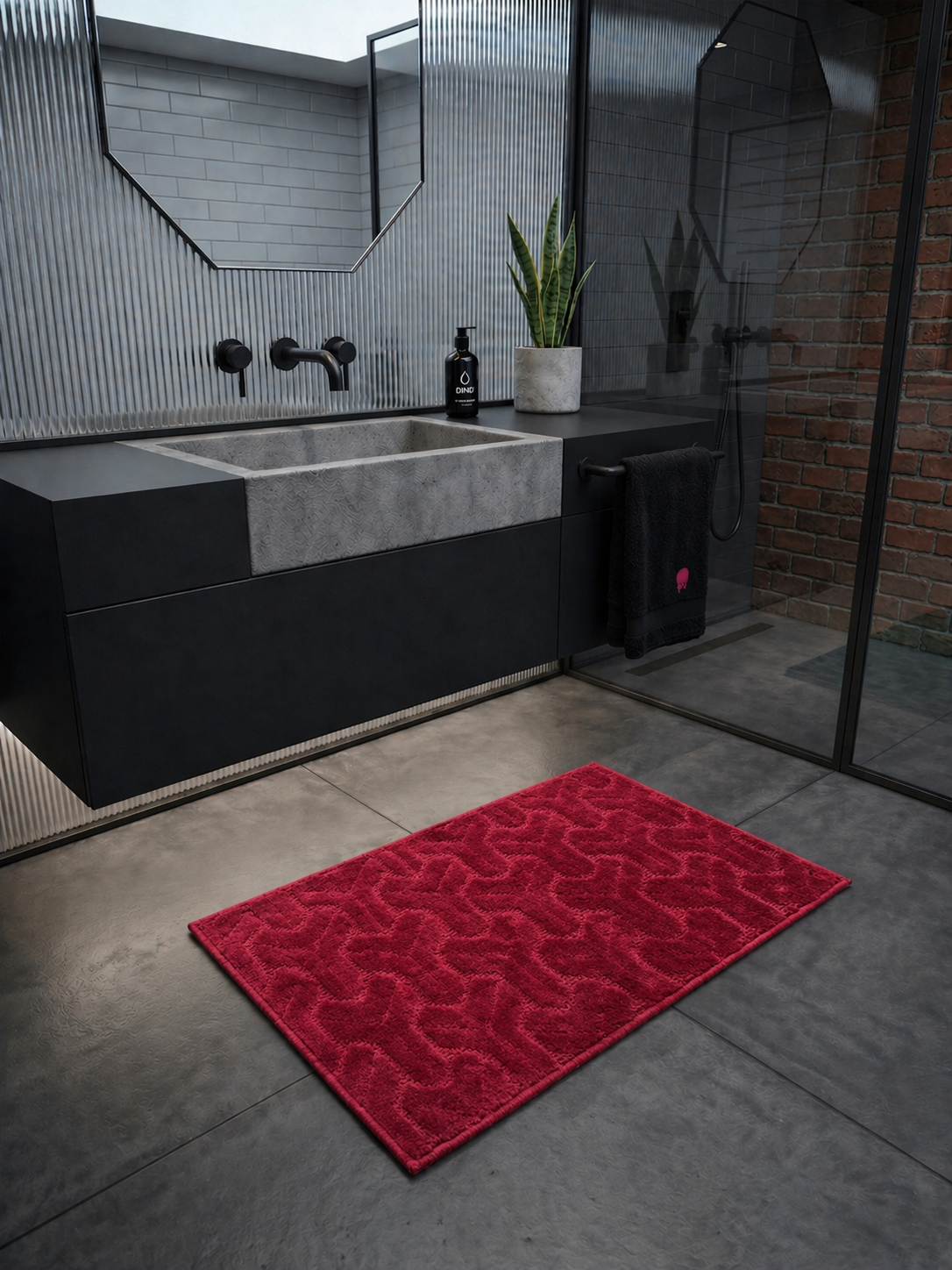 Maroon Miracle Bath Custom Mat by THE DRIP CO. RUGS