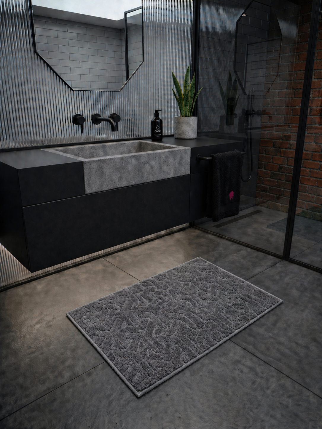 Grey Miracle Bath Custom Mat by THE DRIP CO. RUGS
