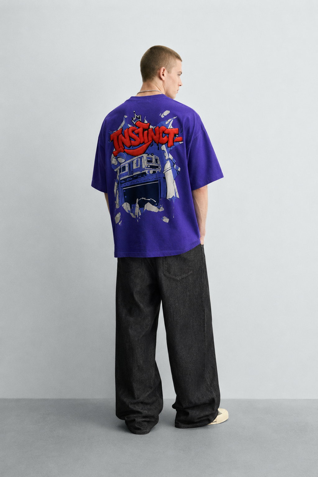 Train Wreck - Oversized T-Shirt (Violet) by Instinct First