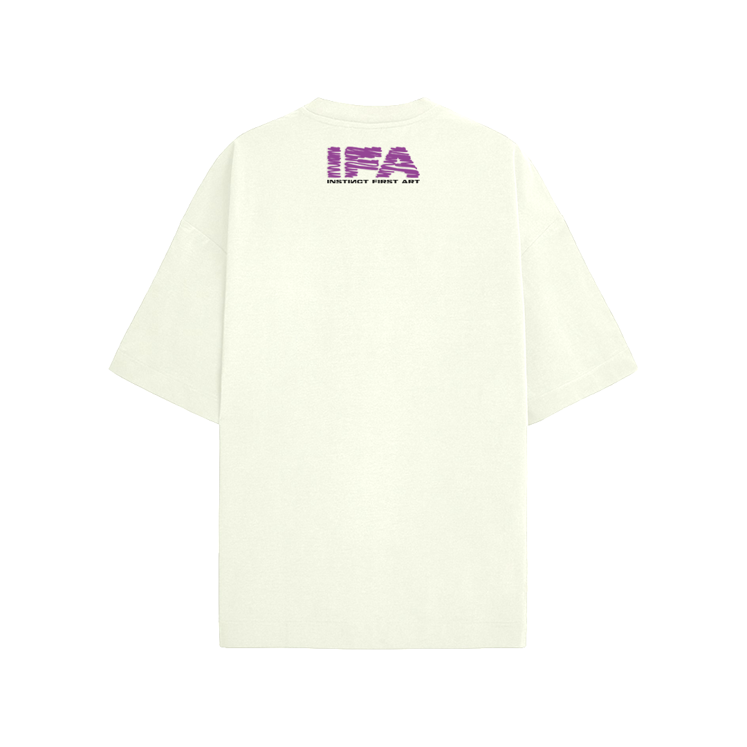 Crayon Art- Oversized T-shirt (White) by Instinct First