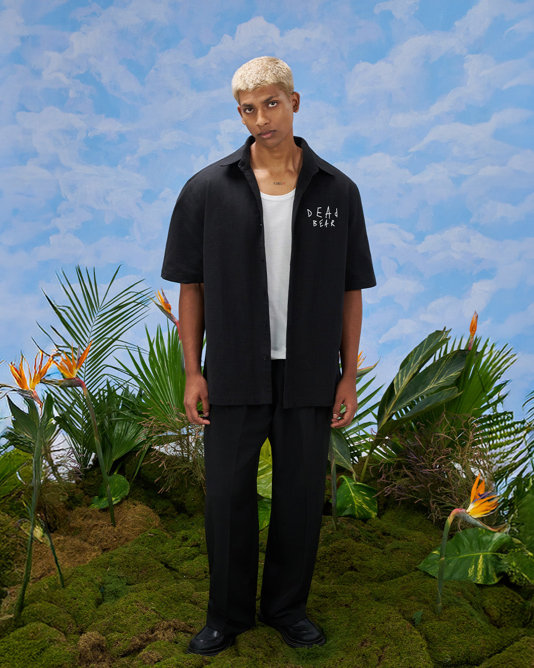 Scribbled Logo Shirt Black by DEADBEAR