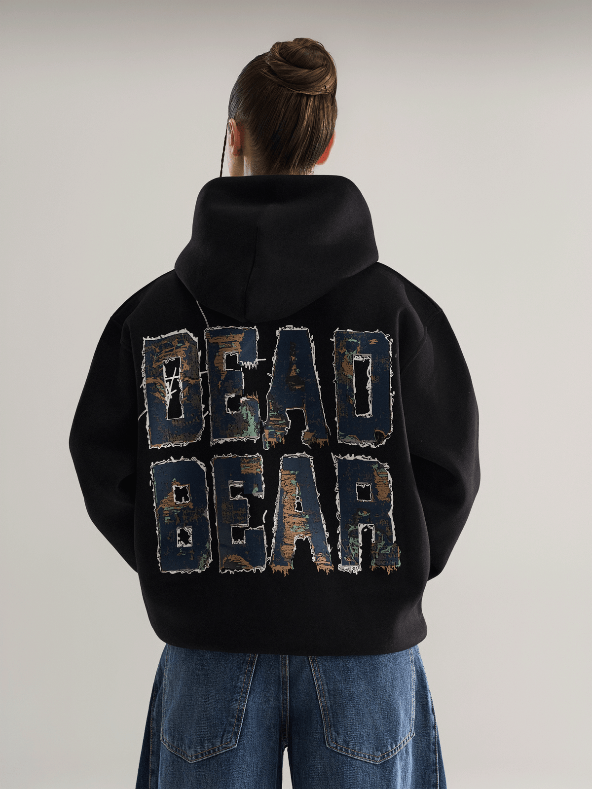 Fake Denim Hoodie Black by DEADBEAR
