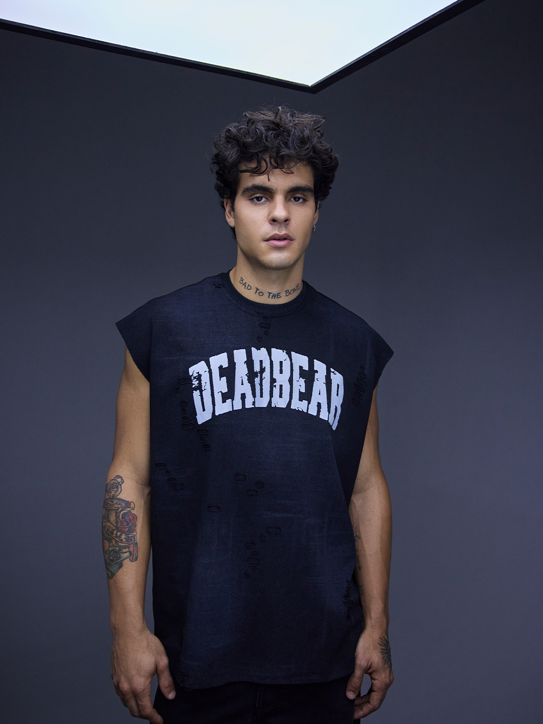 Distressed Washed Black Tank by DEADBEAR
