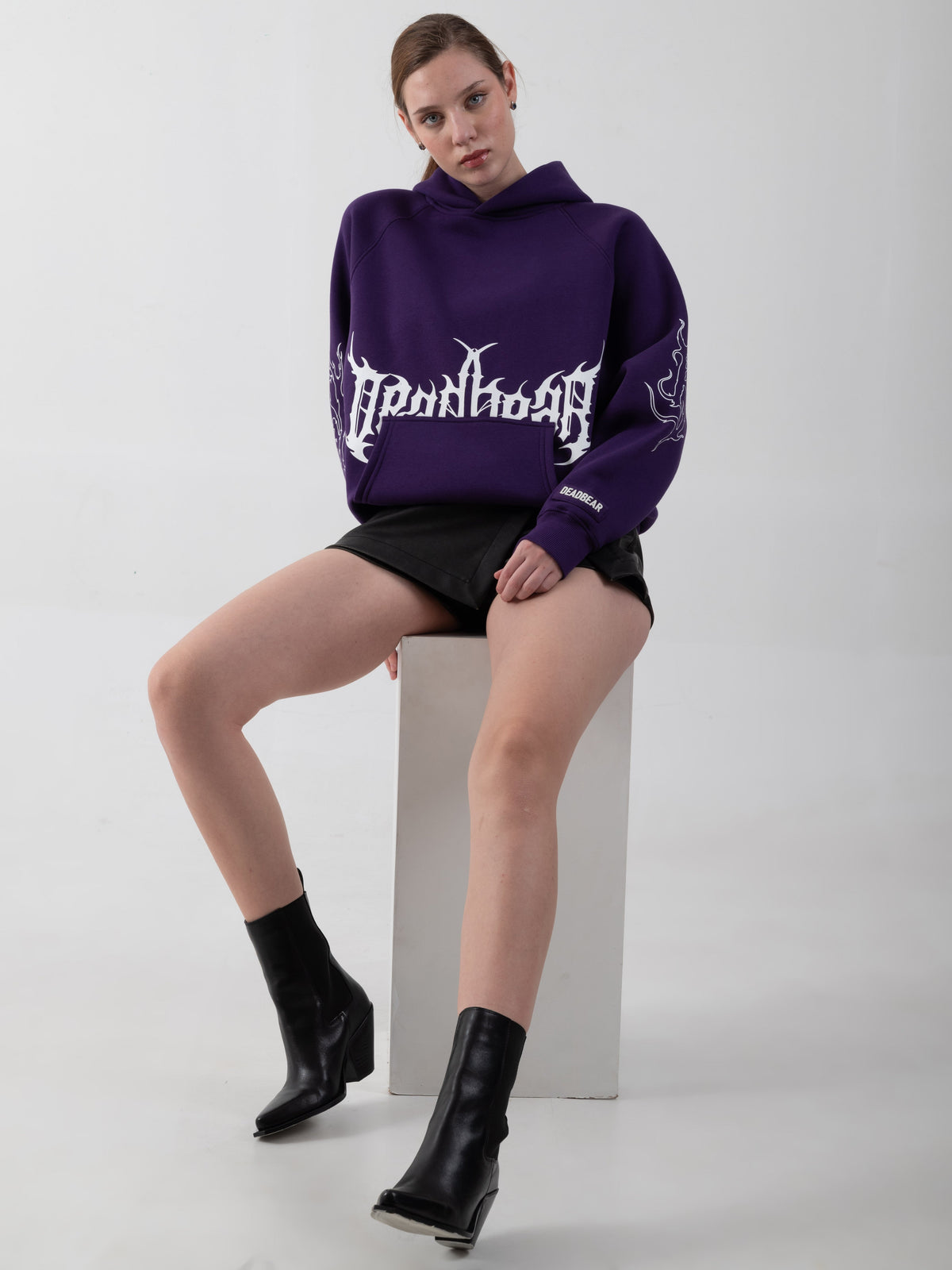 Flames Hoodie Purple by DEADBEAR