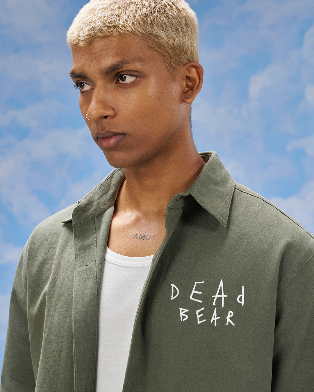 Scribbled Logo Shirt Moss by DEADBEAR