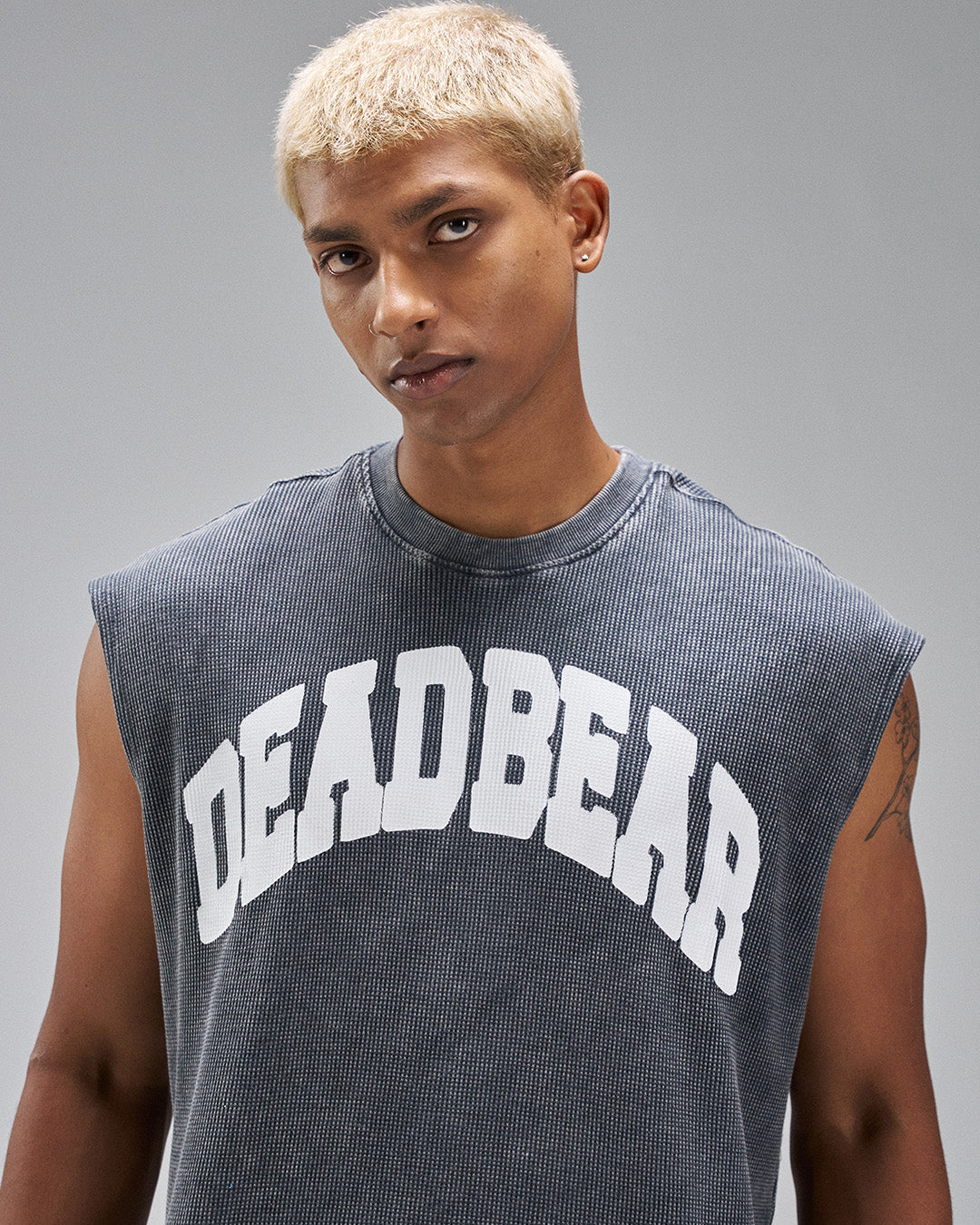Waffle Tank Washed Grey by DEADBEAR