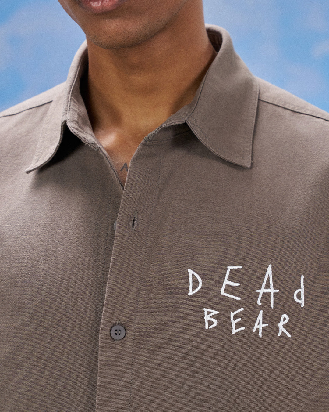 Scribbled Logo Shirt Taupe by DEADBEAR