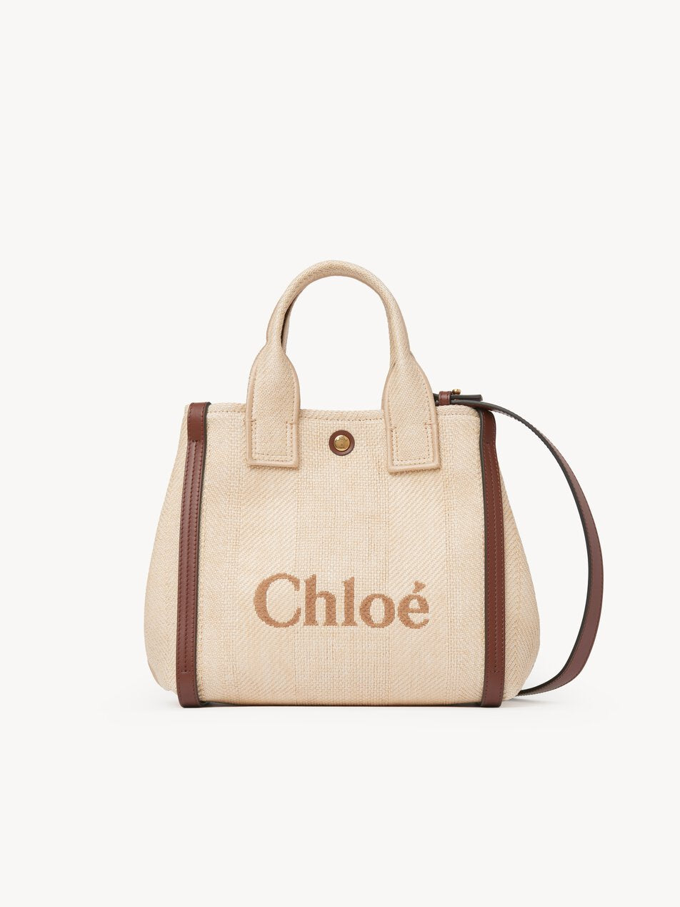 CHLOE Small Chloé Carry tote bag in raffia-effect fibers Hot Sand by CHLOE
