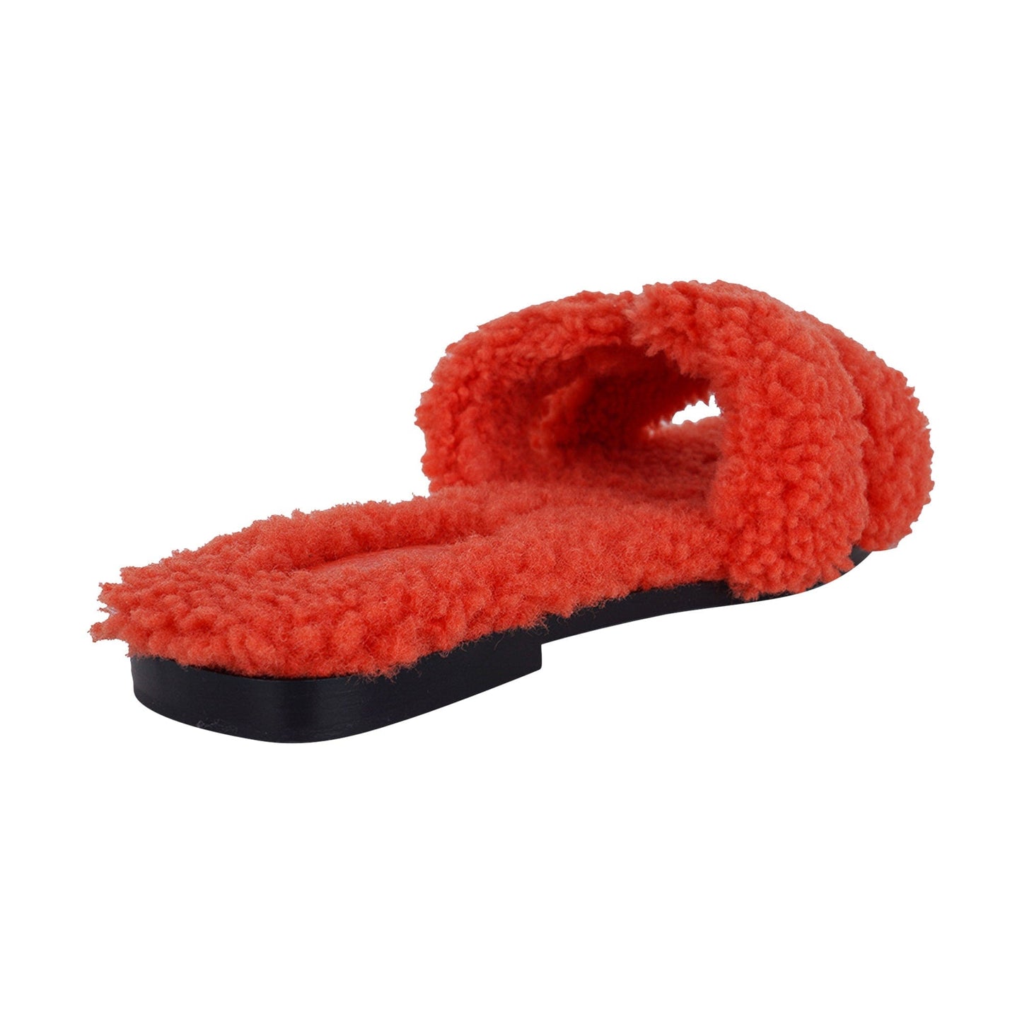 Hermès Oran Teddy Sandals – Orange Shearling Limited Edition