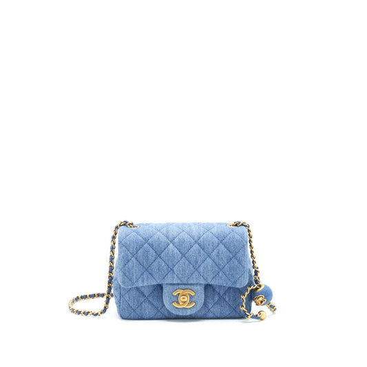 Chanel Denim Quilted Mini Pearl Crush Flap – Blue - Zeuskicks