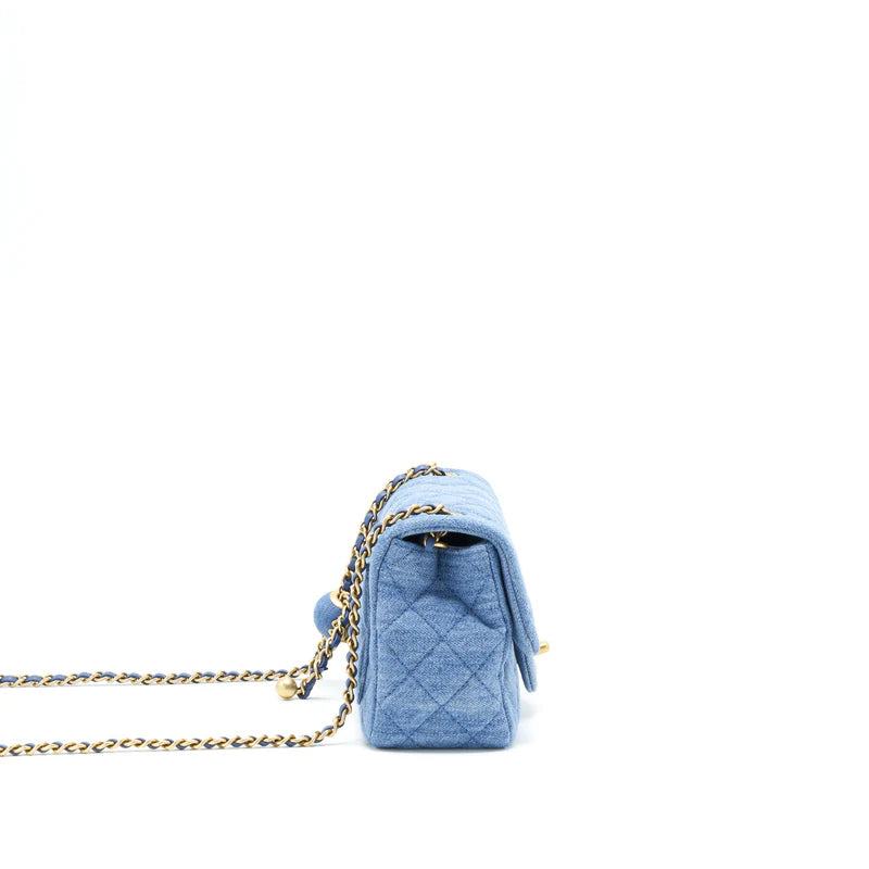 Chanel Denim Quilted Mini Pearl Crush Flap – Blue - Zeuskicks