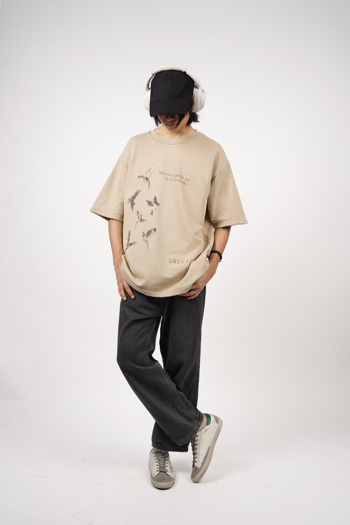 BIRDS IN KHAKHI T-SHIRT by GREY AREA