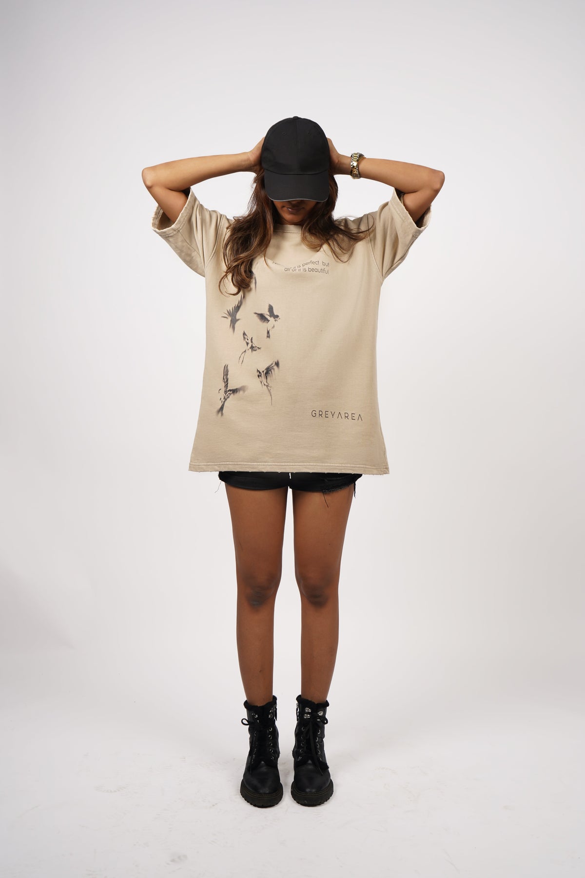 BIRDS IN KHAKHI T-SHIRT by GREY AREA