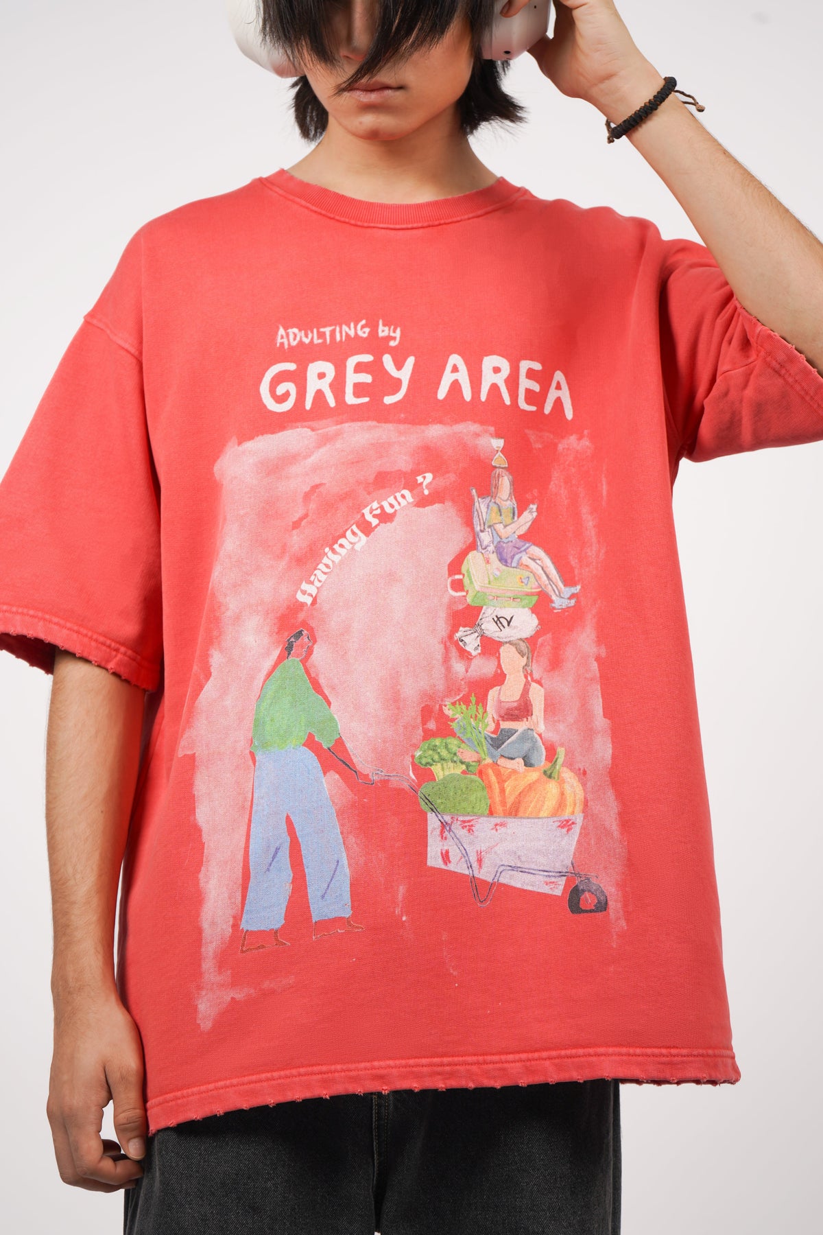 ADULTING T-SHIRT (SCARLET) by GREY AREA