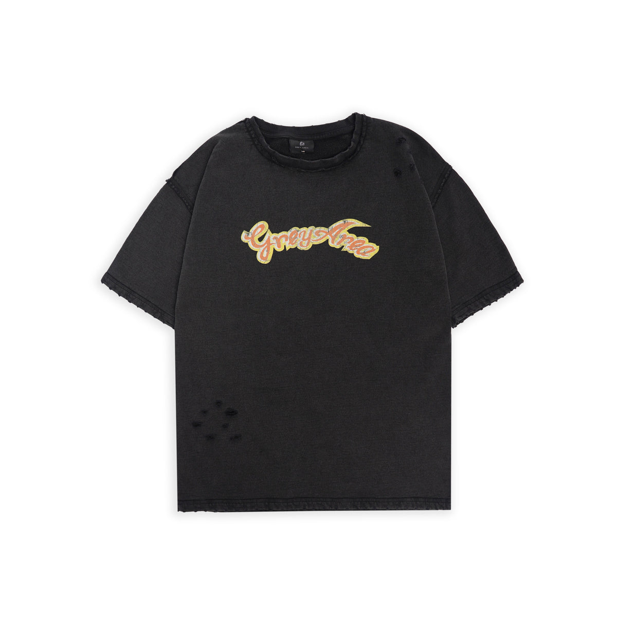 FALLEN WIRES RIPPED T-SHIRT (BLACK) by GREY AREA