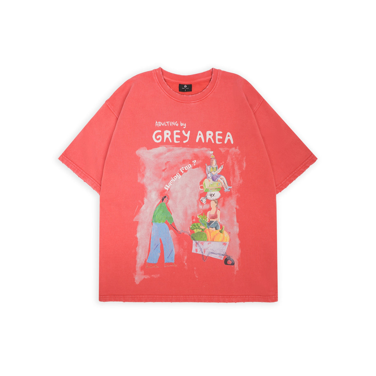 ADULTING T-SHIRT (SCARLET) by GREY AREA