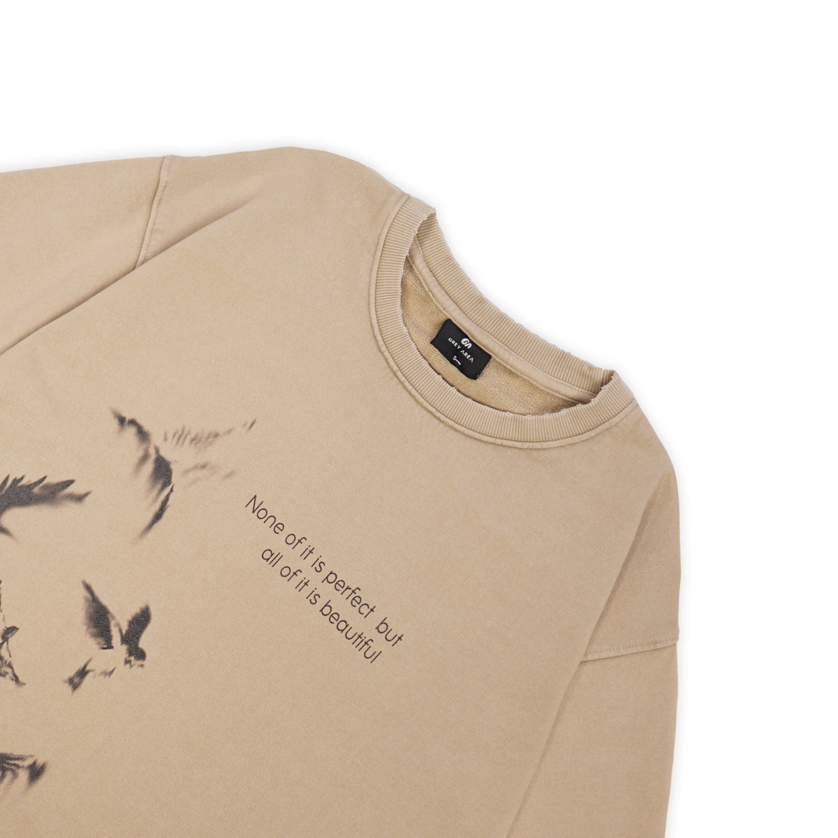 BIRDS IN KHAKHI T-SHIRT by GREY AREA
