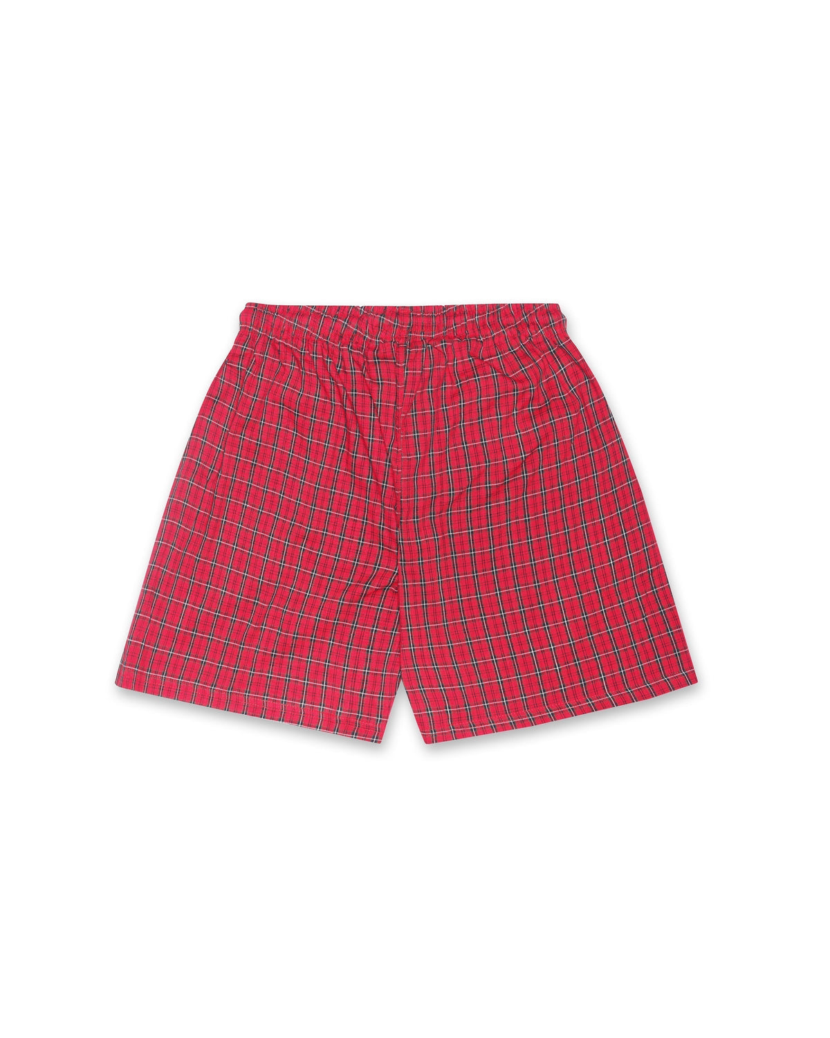 Red Checkered Boxer Shorts by BOMAACHI