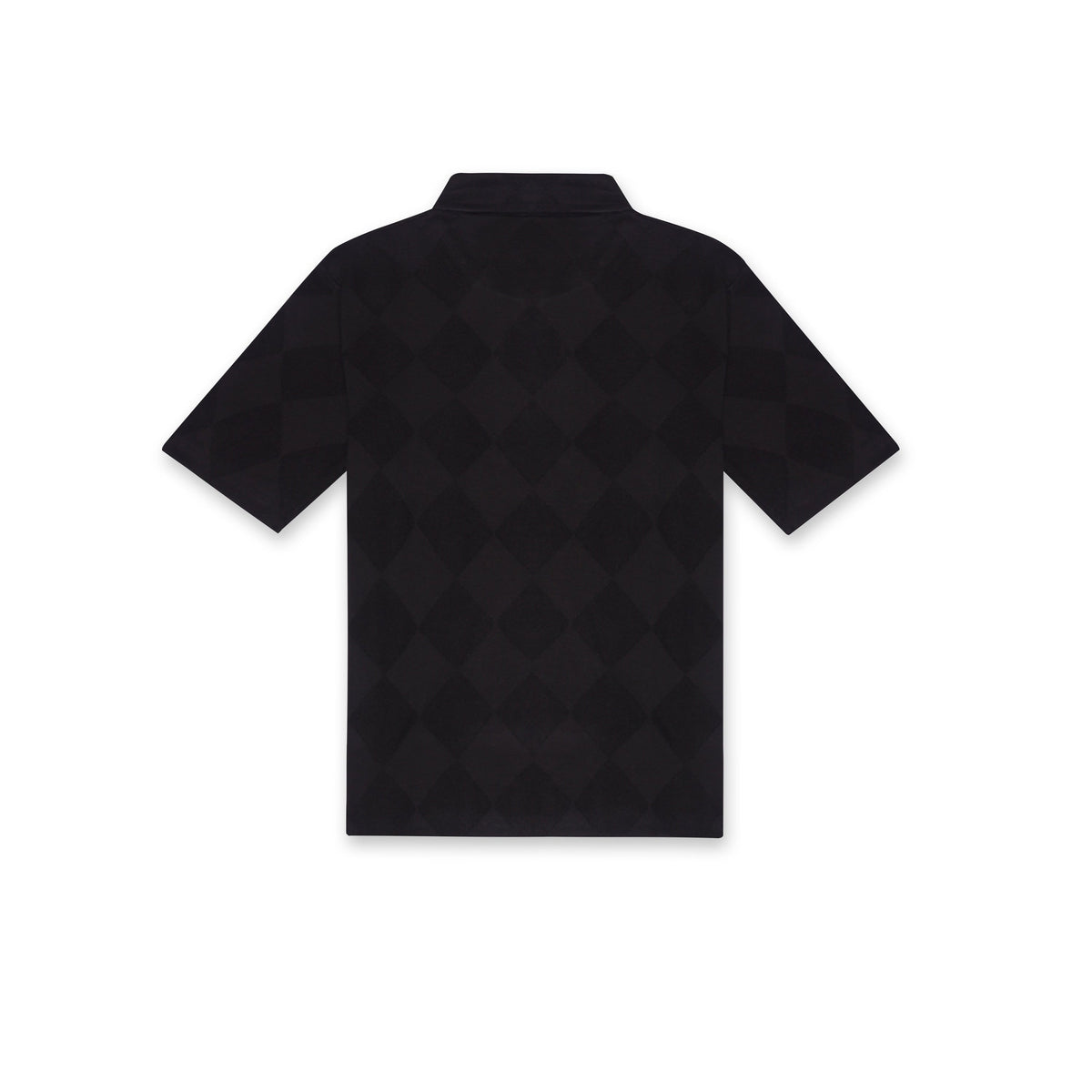Textured Polo Black T-shirt (Regular Fit) by BOMAACHI