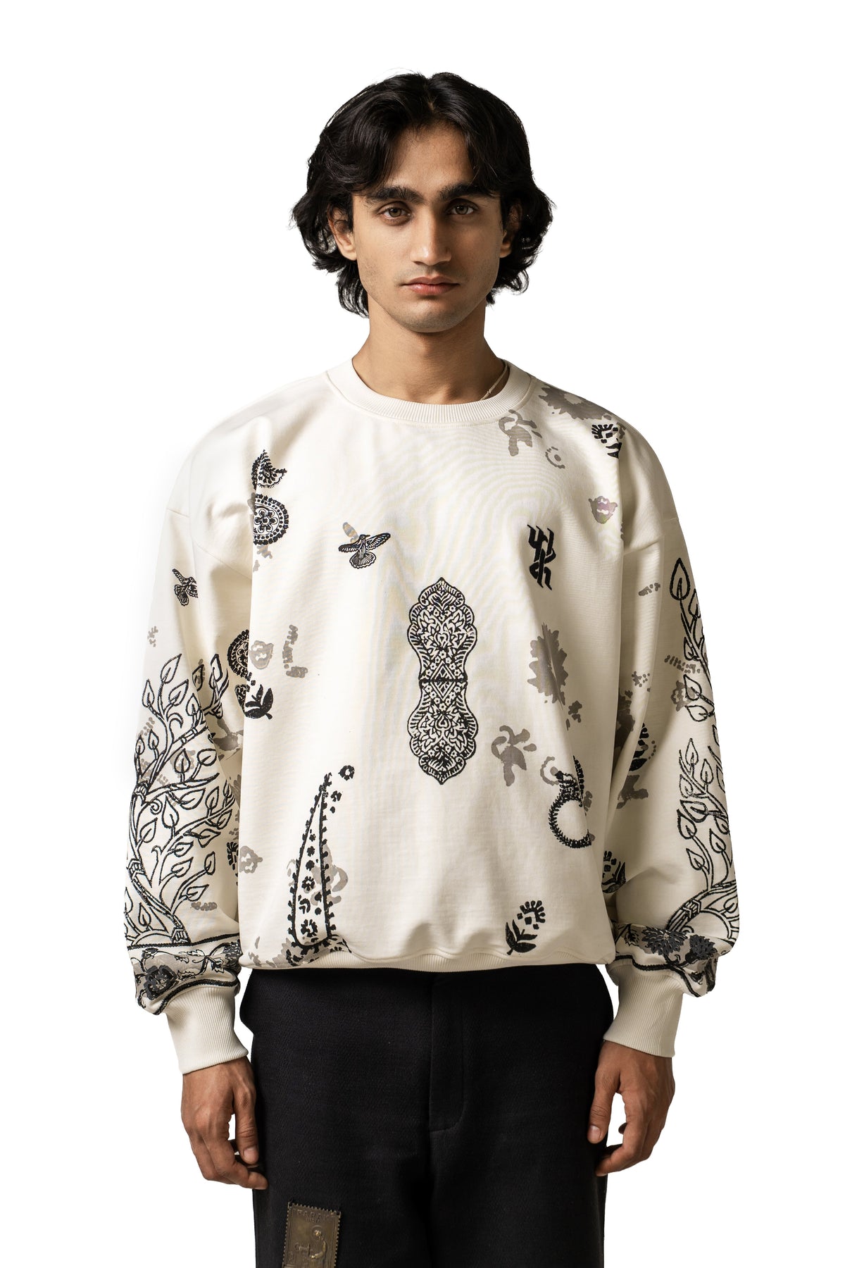 Raanjha' Blockprinted Sweatshirt by FARAK