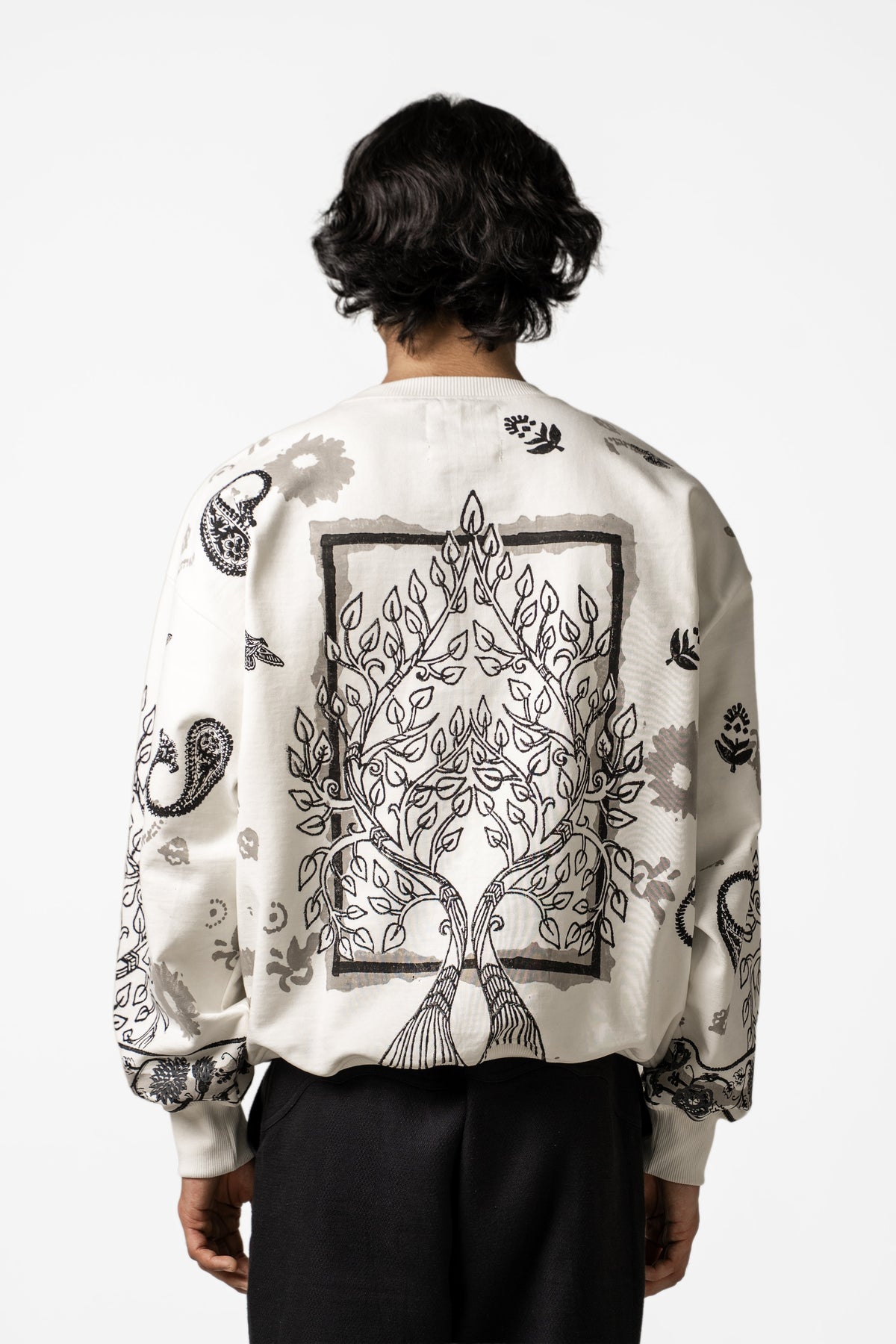 Raanjha' Blockprinted Sweatshirt by FARAK