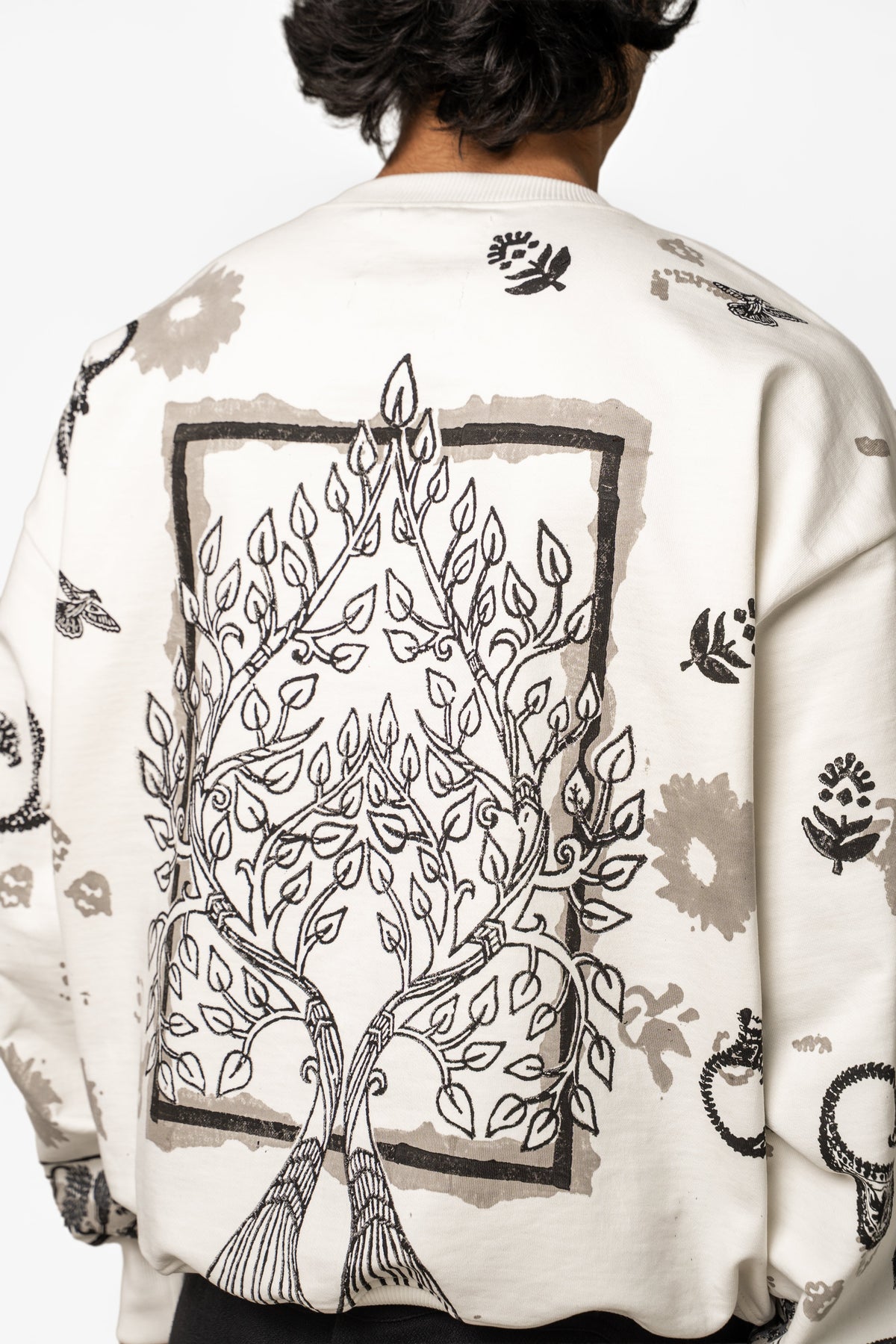 Raanjha' Blockprinted Sweatshirt by FARAK