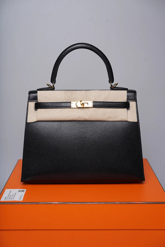 Hermès Mini Kelly II – Noir Black Epsom with Électrum Hardware - Zeuskicks