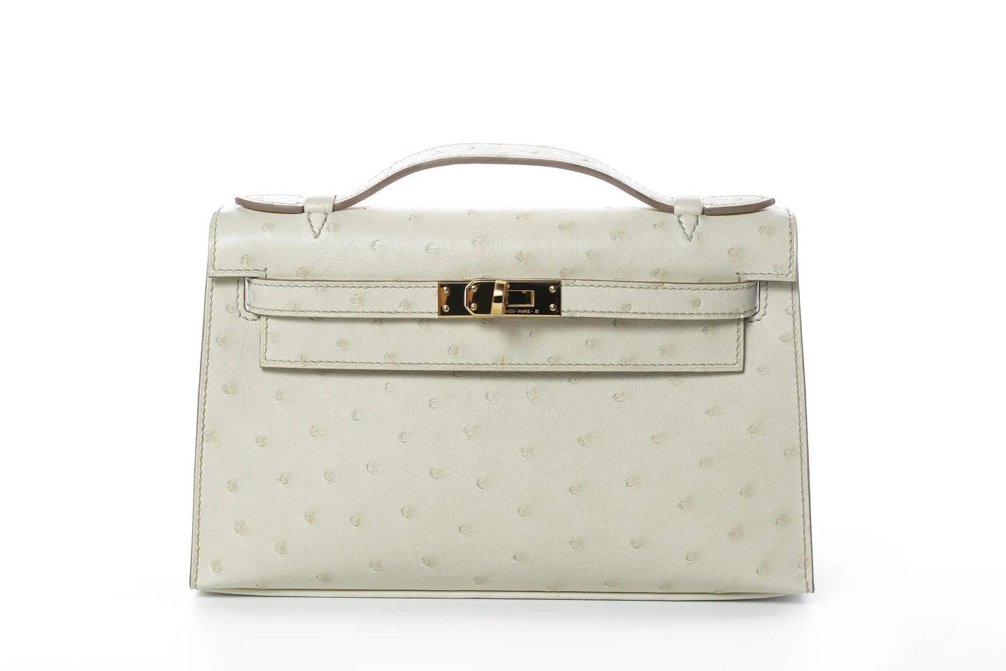 Hermès Kelly Pochette 22 – Ostrich Beton with Gold Hardware - Zeuskicks