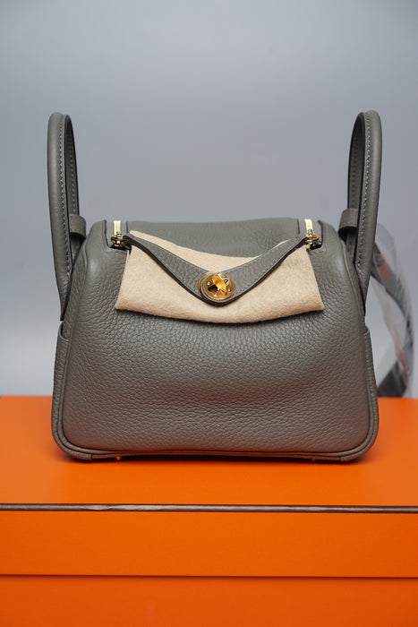 Hermès Mini Lindy 20 – Gris Meyer GHW