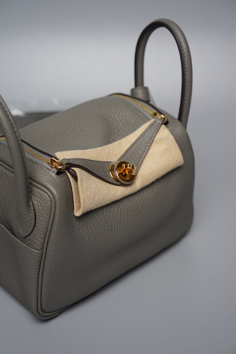 Hermès Mini Lindy 20 – Gris Meyer GHW