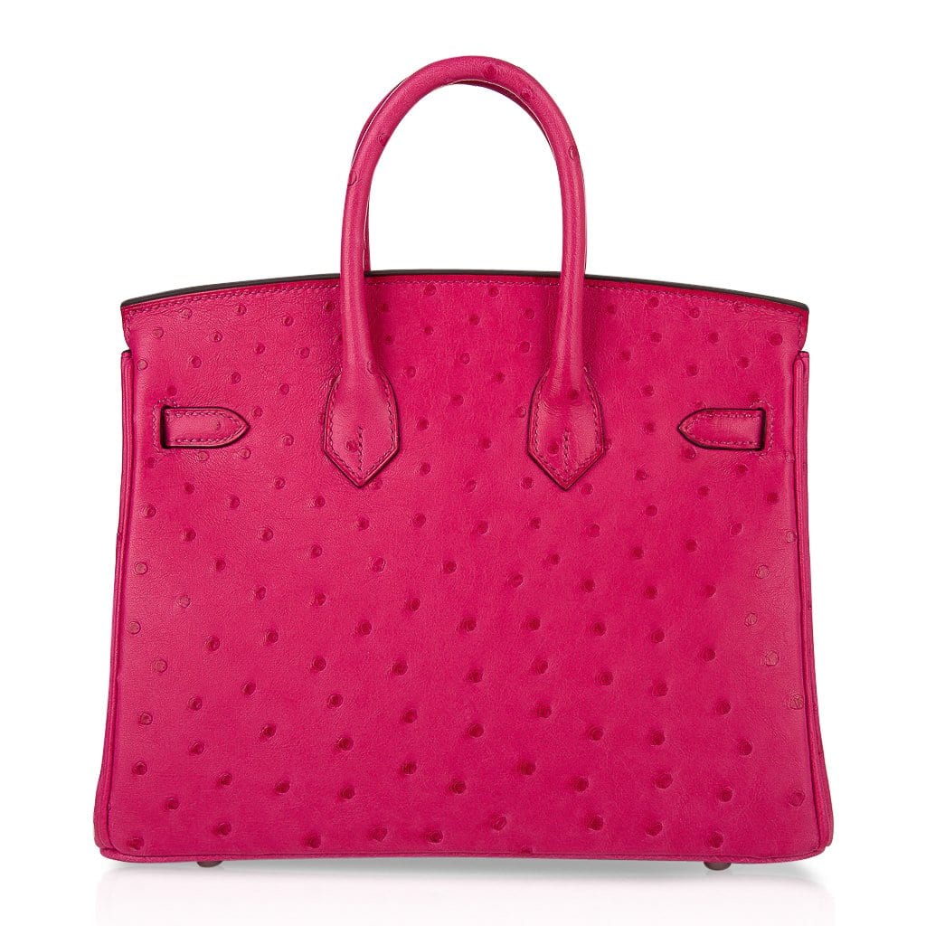 Hermès Birkin 25 Rose Tyrien Ostrich Palladium Hardware