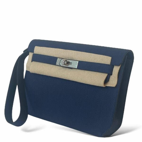 Hermès Kelly Dépêche – Deep Blue Togo Leather with Palladium Hardware - Zeuskicks