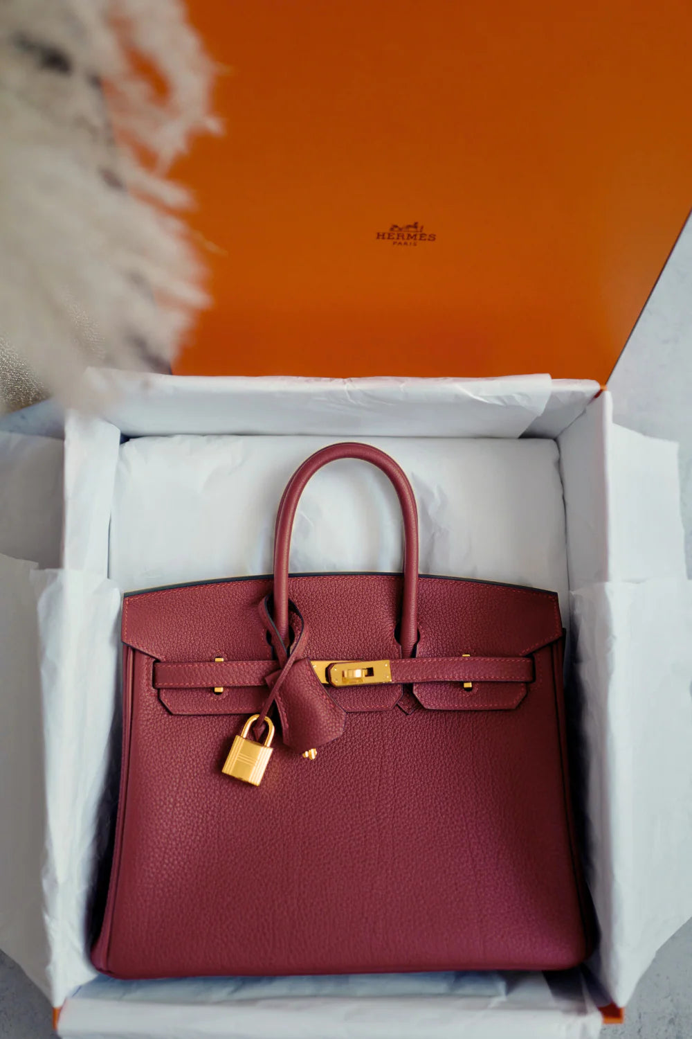 Hermès Birkin 25 Rouge H Togo Gold Hardware – Complete W Stamp
