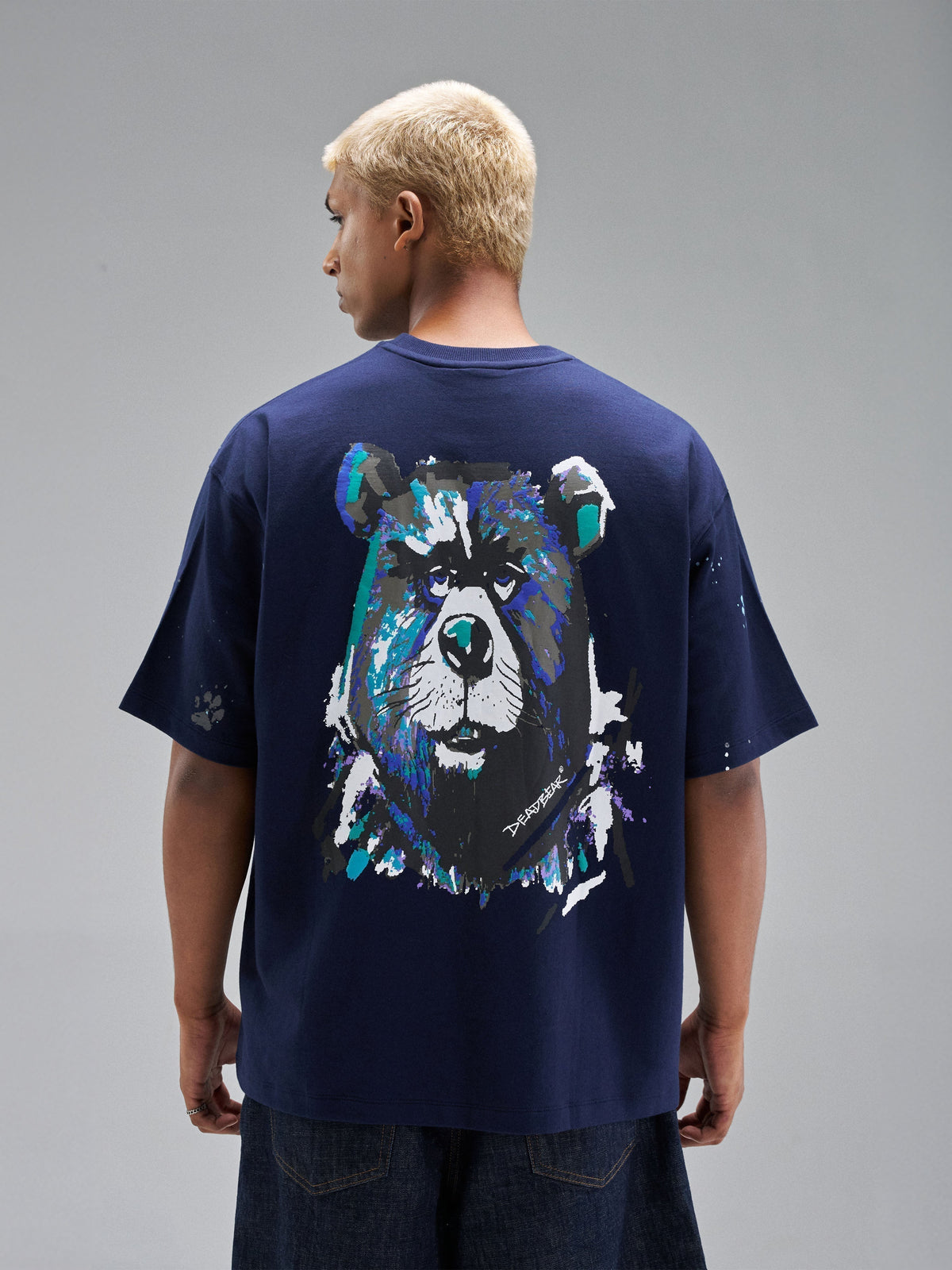 Grumpy Bear Tee Navy by DEADBEAR