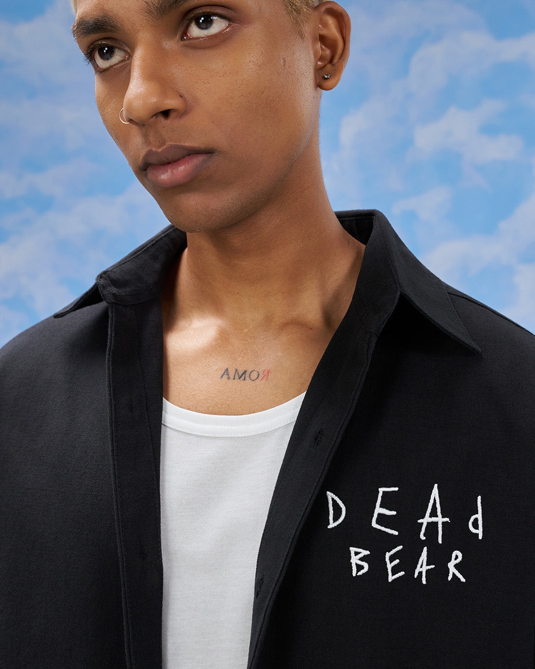 Scribbled Logo Shirt Black by DEADBEAR