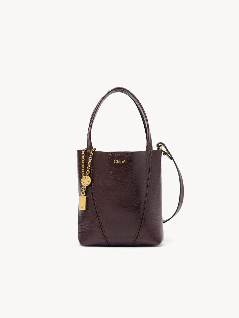 CHLOE Small Chloé Spin tote bag in grained leather Perfect Plum by CHLOE